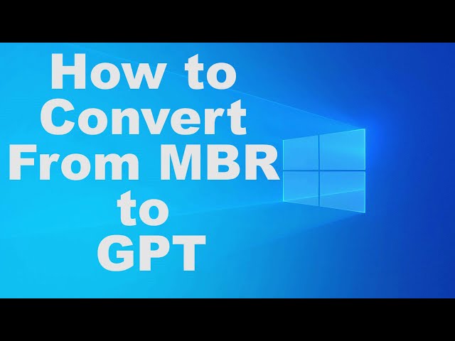 MBR to GPT or GPT to MBR